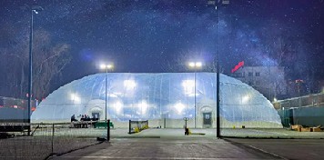 博德维快讯：国内首个全透明气膜体育馆落成，一个可以看星星的球馆！