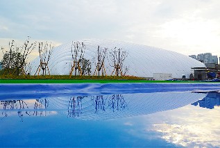 新地标！温州市滨江商务区桃花岛体育休闲公园博德维气膜足球馆正式落成